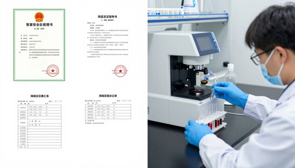 Food safety testing and compliance documentation for Mung Bean Vermicelli (Longkou Vermicelli)