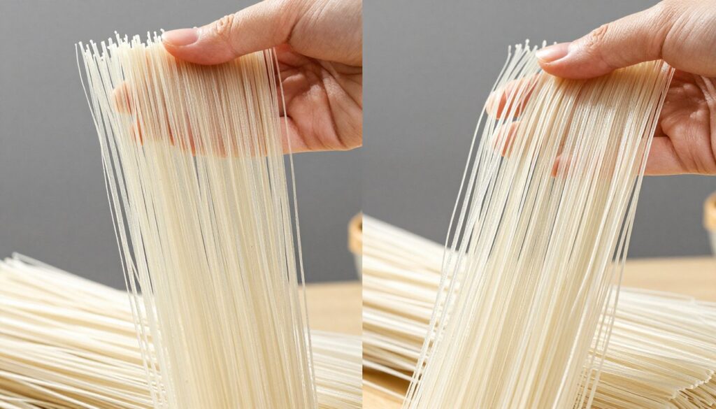 Quality assessment of Mung Bean Vermicelli (Longkou Vermicelli) showing texture and translucency