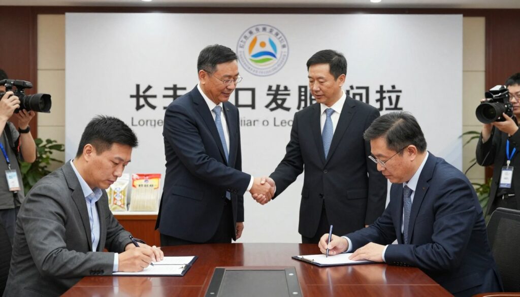 成功的龙口粉丝供应商合作案例，展示供需双方签约场景，体现专业选择龙口粉丝供应商的成果