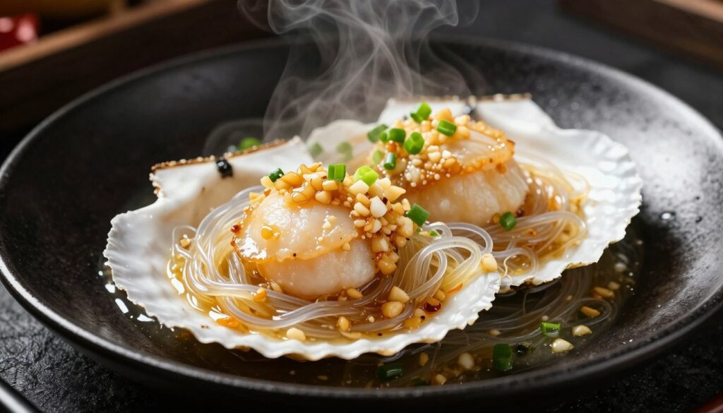 粉丝蒜蓉蒸扇贝成品展示