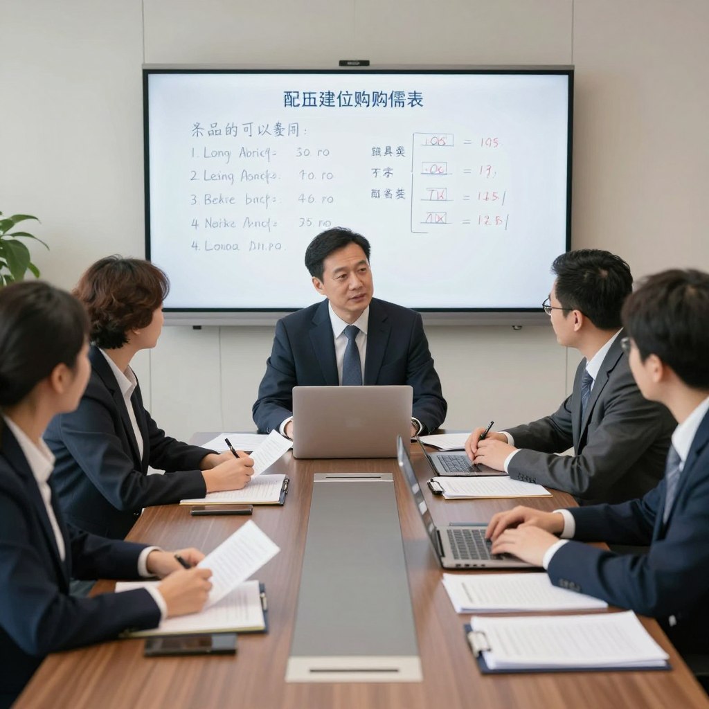 采购需求分析会议，专业人员讨论龙口粉丝采购需求，体现需求分析的重要性