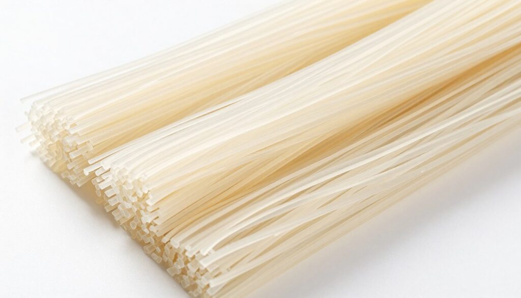 高品质龙口粉丝展示，透明晶莹的粉丝整齐排列，体现龙口粉丝供应商的优质产品