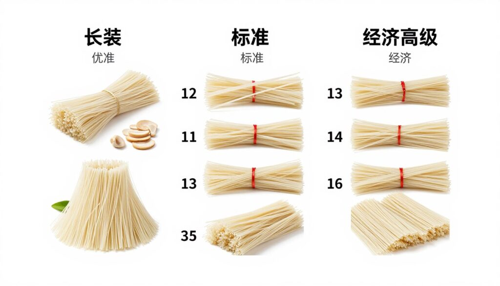 龙口粉丝不同品质等级的价格对比图表，帮助了解龙口粉丝供应商的价格区间