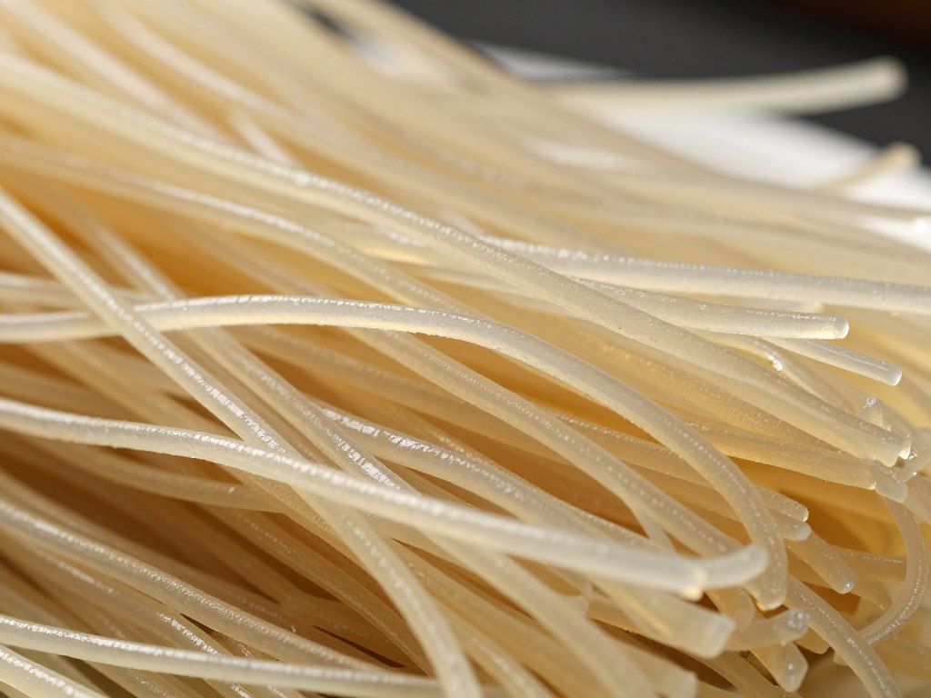 Close-up of perfectly cooked Longkou vermicelli showing ideal texture