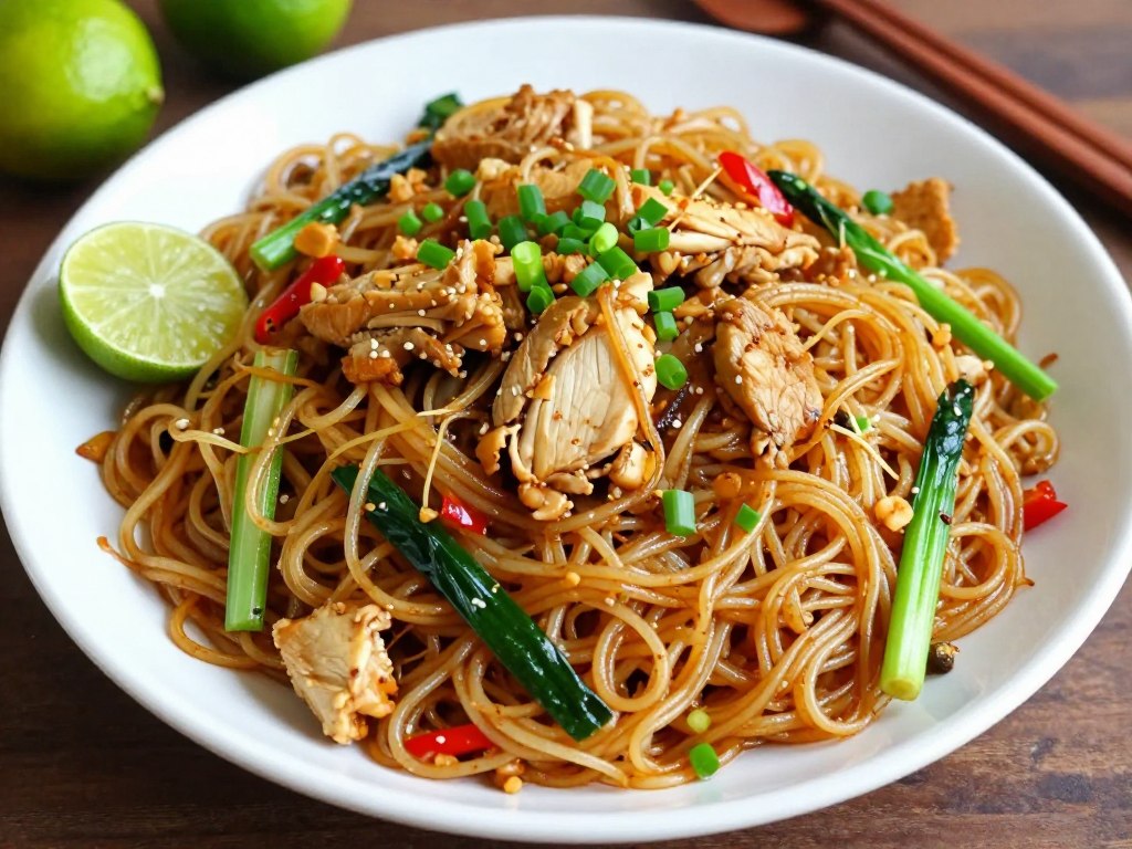 Filipino Pancit Sotanghon noodle dish