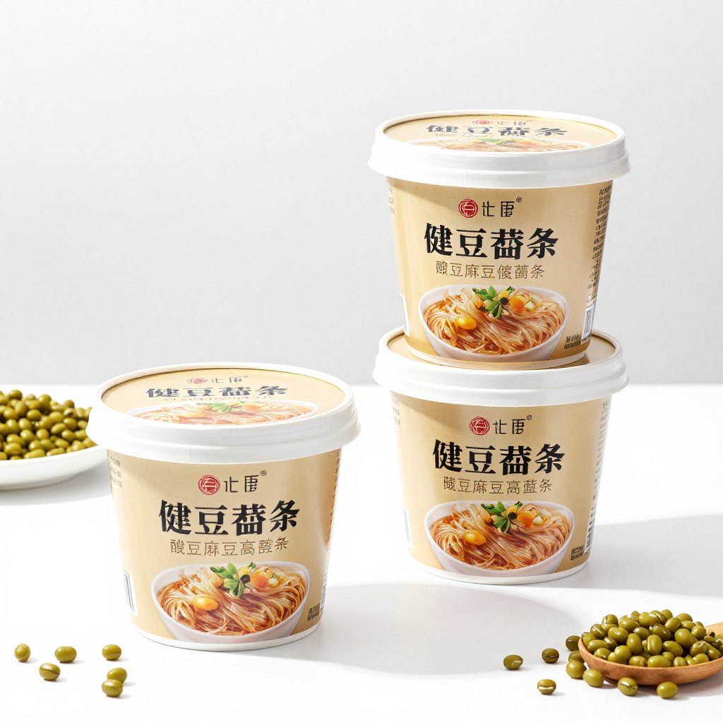 Instant noodle cups featuring mung bean glass noodles