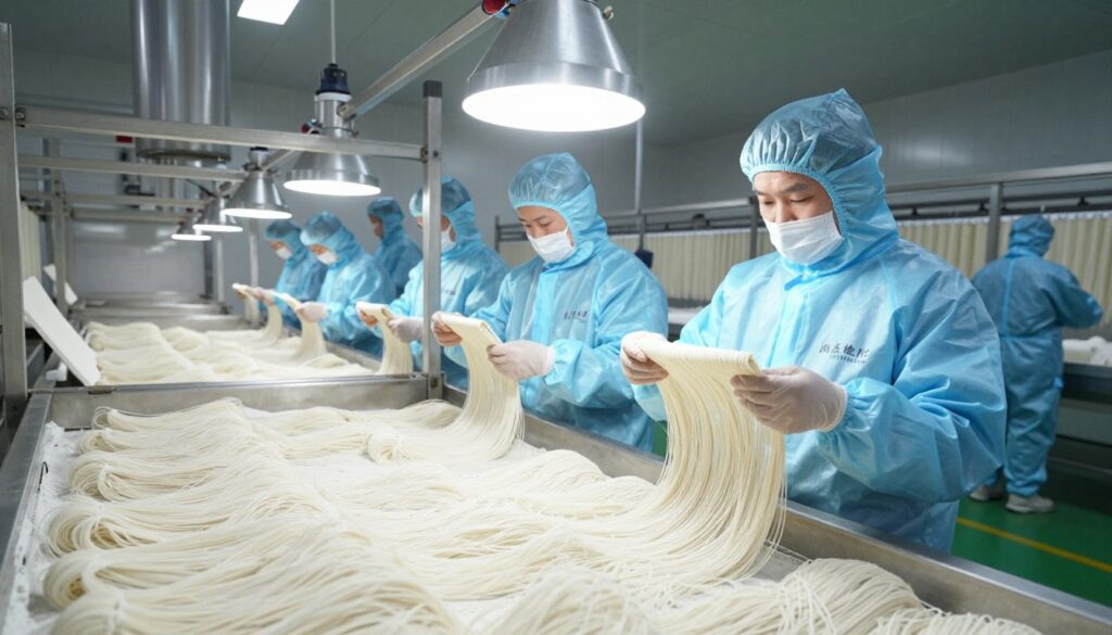 Quality control process for Longkou vermicelli production
