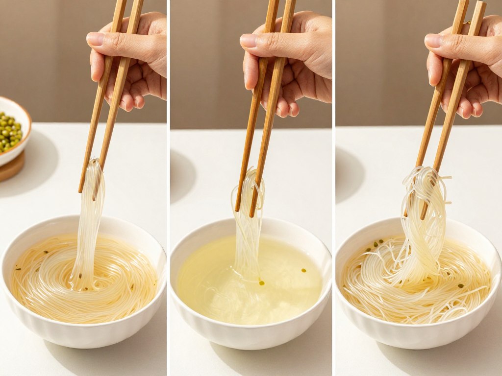 Step-by-step preparation of mung bean glass noodles
