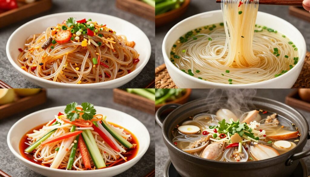 不同烹饪方式下的粉丝展示