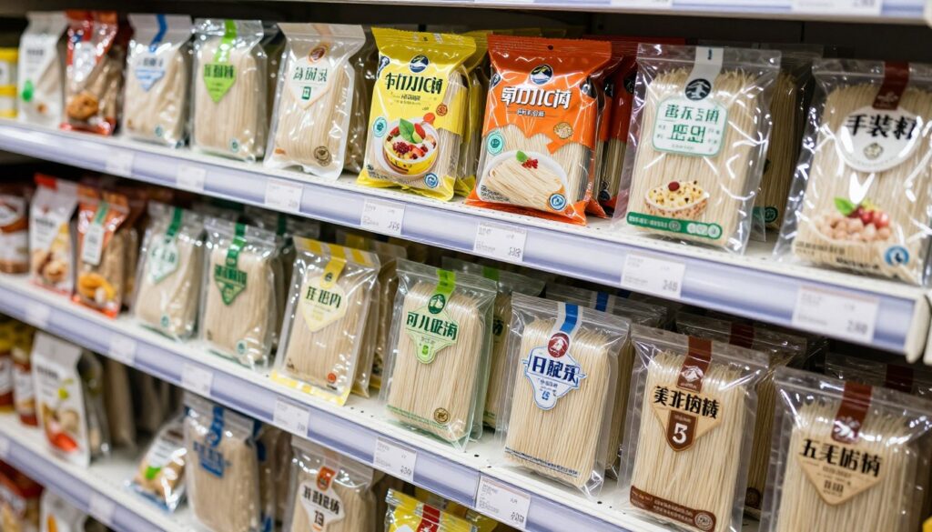 市场上各种包装的粉丝产品