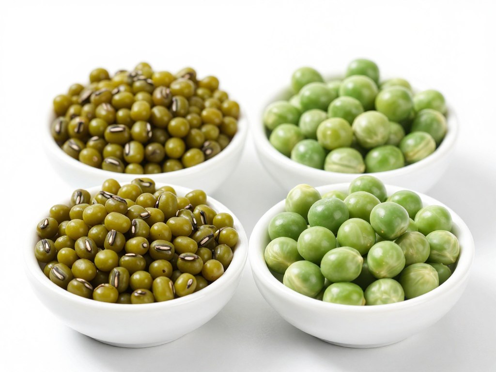 绿豆与豌豆原料展示