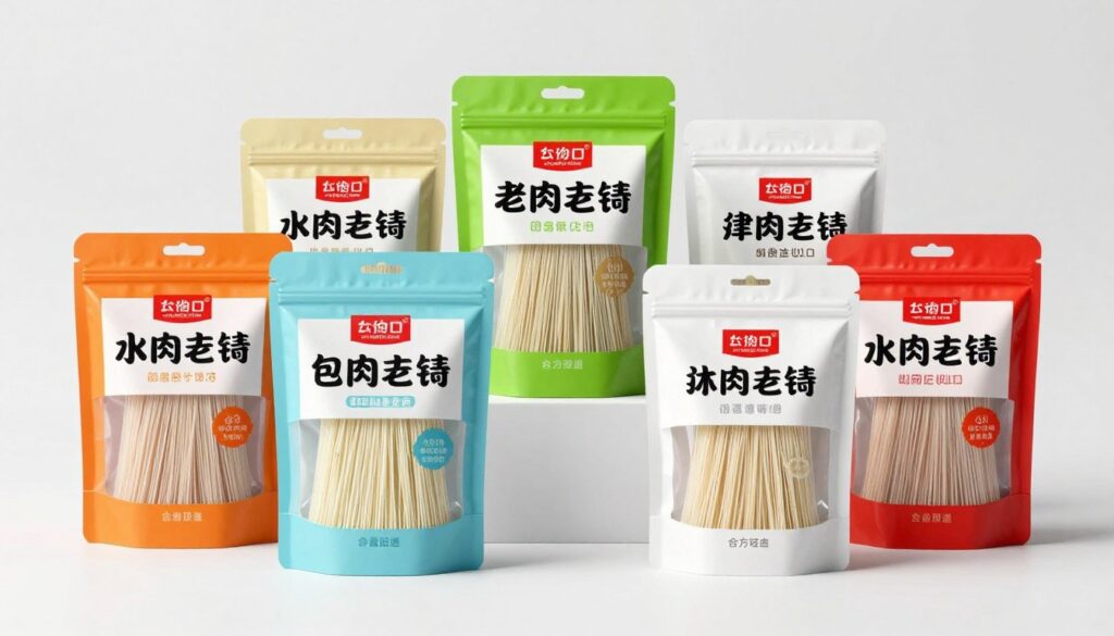 龙口粉丝OEM定制包装展示 - 多种不同品牌包装的龙口粉丝